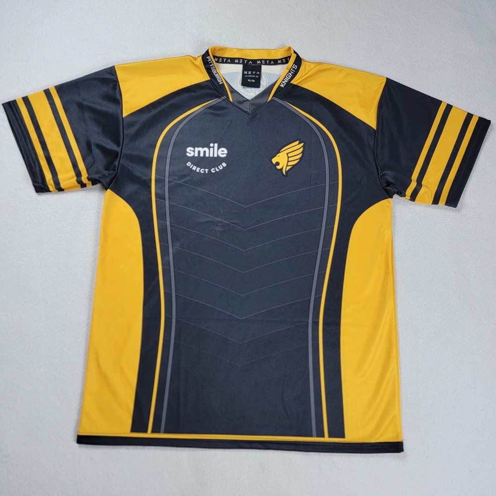 Meta Knights Smile Direct Esports Jersey T-Shirt Men's Size XL Black Gold